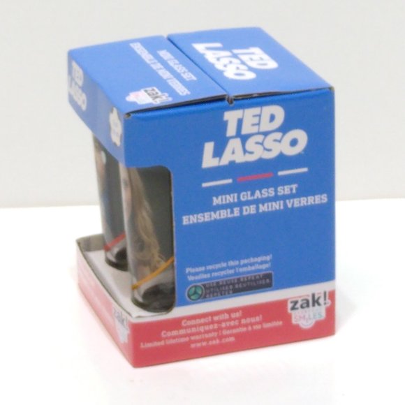 Ted Lasso 4-piece 2 Ounce Mini Glass Set GREAT GIFT IDEA TDLB-S430 New In Box - Picture 3 of 7